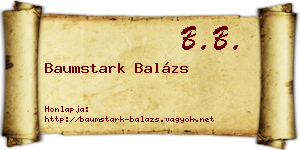 Baumstark Balázs névjegykártya
